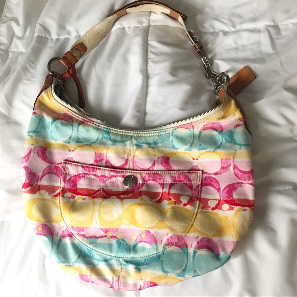 Authentic Coach Rainbow Purse Multicolor